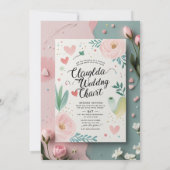 Whimsical Pastel Wedding Einladung (Rückseite)