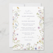 Whimsical Pastel Wildblume Wedding Einladung (Vorderseite)