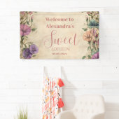 Whimsical Pastel Wildflower Sweet 16 Banner (Insitu)