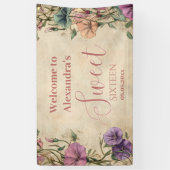 Whimsical Pastel Wildflower Sweet 16 Banner (Vertikal)
