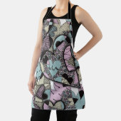 Whimsical Pastel Zentangle Herzen Doodle Muster A Schürze (InSitu)