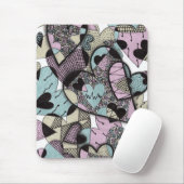 Whimsical Pastel Zentangle-Herzen Doodle-Muster M Mousepad (Mit Mouse)
