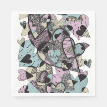 Whimsical Pastel Zentangle Herzen Muster Quadrat P