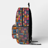 Whimsical Patchwork Quilt Pattern: farbiges Design Bedruckter Rucksack (Rechts)