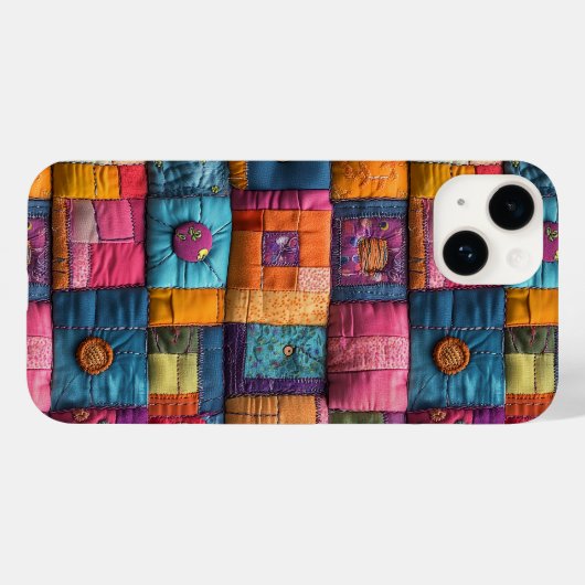 Whimsical Patchwork Quilt Pattern: farbiges Design Case-Mate iPhone Hülle (Rückseite (Horizontal))