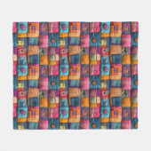 Whimsical Patchwork Quilt Pattern: farbiges Design Fleecedecke (Vorderseite (Horizontal))