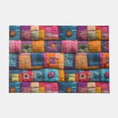 Whimsical Patchwork Quilt Pattern: farbiges Design Fußmatte (Vorderseite)
