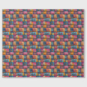 Whimsical Patchwork Quilt Pattern: farbiges Design Geschenkpapier (Flach)