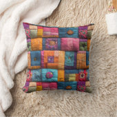 Whimsical Patchwork Quilt Pattern: farbiges Design Kissen (Decke)