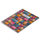 Whimsical Patchwork Quilt Pattern: farbiges Design Notizblock (Linke Seite)