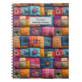 Whimsical Patchwork Quilt Pattern: farbiges Design Notizblock (Vorderseite)