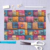 Whimsical Patchwork Quilt Pattern: farbiges Design Seidenpapier (Handwerk)