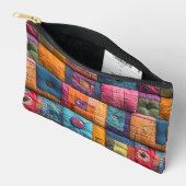 Whimsical Patchwork Quilt Pattern: farbiges Design Zubehörtasche (Offen)