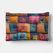 Whimsical Patchwork Quilt Pattern: farbiges Design Zubehörtasche (Vorderseite)
