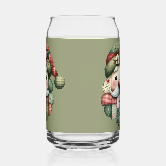 Whimsical Patchwork Santa Folk Christmas Dosenglas (Rechts)