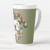 Whimsical Patchwork Santa Folk Christmas Milchtasse (Rechte Ecke)