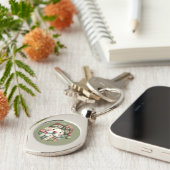 Whimsical Patchwork Santa Folk Christmas Schlüsselanhänger (Seite)