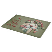 Whimsical Patchwork Santa Folk Christmas Schneidebrett (Ecke)