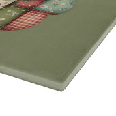 Whimsical Patchwork Santa Folk Christmas Schneidebrett (Ecke)