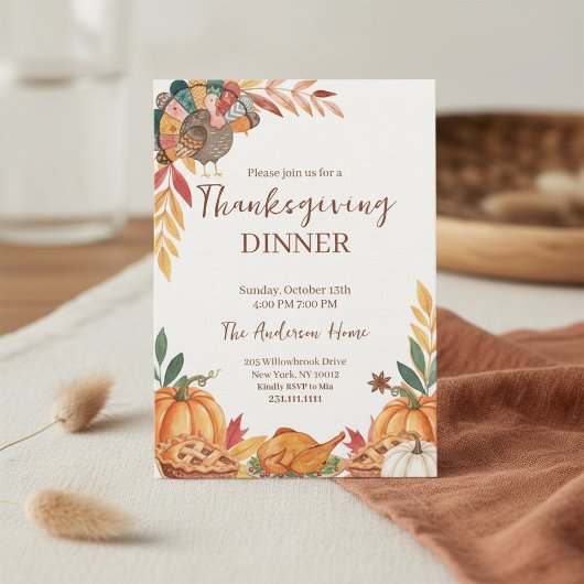 Whimsical Patchwork Turkey Thanksgiving Einladung