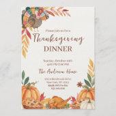 Whimsical Patchwork Turkey Thanksgiving Einladung (Vorderseite)