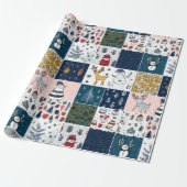 Whimsical Patchwork Weihnachten Geschenkpapier (Ungerollt)