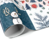 Whimsical Patchwork Weihnachten Geschenkpapier (Rolleneckpunkt)