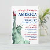 Whimsical Patriotic 4. Juli Party Einladung (Stehend Vorderseite)