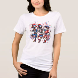 Whimsical Patriotic Skeletons - 4. Juli Celebr Tri-Blend Shirt