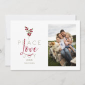 Whimsical Peace Love Joy Classic Christmas Photo (Vorderseite)