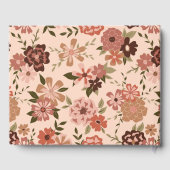 Whimsical Peach Brown FloralVacation Bed Breakfast Gästebuch (Rückseite)