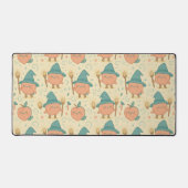 Whimsical Peach Fantasy Stoff  Schreibtischunterlage (Vorderseite)