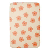Whimsical Peach & Orange Floral Retro, fröhlich Badematte (Vorderseite Vertikal)