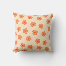 Whimsical Peach & Orange Floral Retro, fröhlich