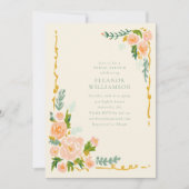Whimsical Peach Watercolor Floral Bridal Brunch Einladung (Vorderseite)