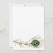 Whimsical Peacock Feather Art Deco Wedding Einladung (Rückseite)