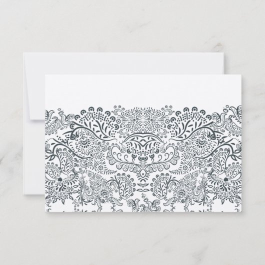 Whimsical Peacock Love Bird UAWG RSVP Karte (Rückseite)