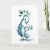 Whimsical Peacock Mother's Day Feiertagskarte (Vorderseite)