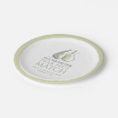 Whimsical Pears Pear-fect Match Bridal Shower Pappteller (Schrägansicht)
