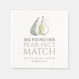 Whimsical Pears Pear-fect Match Bridal Shower Serviette