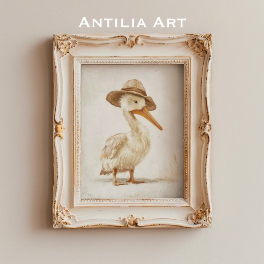 Whimsical Pelican Portrait Painting Water Bird Poster