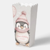 Whimsical Penguin Birthday | Vintag rosa Geschenkschachtel (Rückseite)