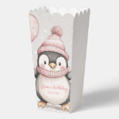 Whimsical Penguin Birthday | Vintag rosa Geschenkschachtel (Vorderseite)