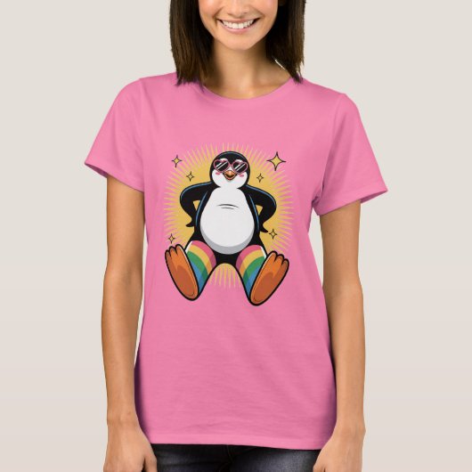 Whimsical Penguin Caroon T-Shirt (Vorderseite)