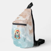 Whimsical Penguin Reader Artistic Sling Bag (Rechte Ecke)