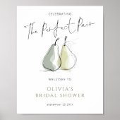 Whimsical Perfect Pair Pear Welcome Bridal Shower Poster (Vorne)