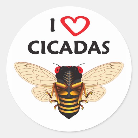 Whimsical Periodical Cicada Design Sticker (Vorderseite)