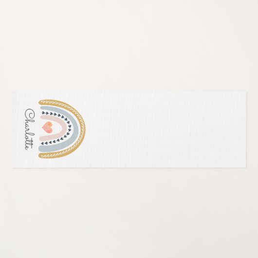 Whimsical Personalisiert Boho Rainbow Yogamatte (Vorderseite (Horizontal))