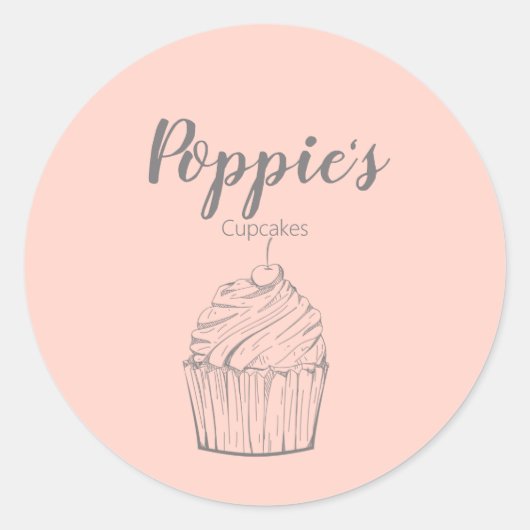 Whimsical Personalisiert Cupcake Round Stickers (Vorderseite)