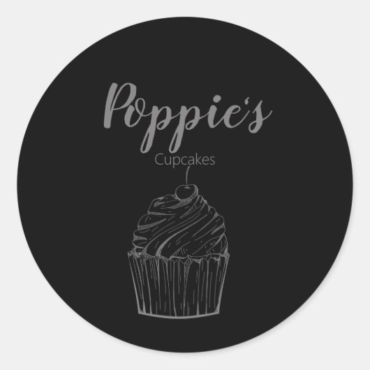 Whimsical Personalisiert Cupcake Round Stickers (Vorderseite)